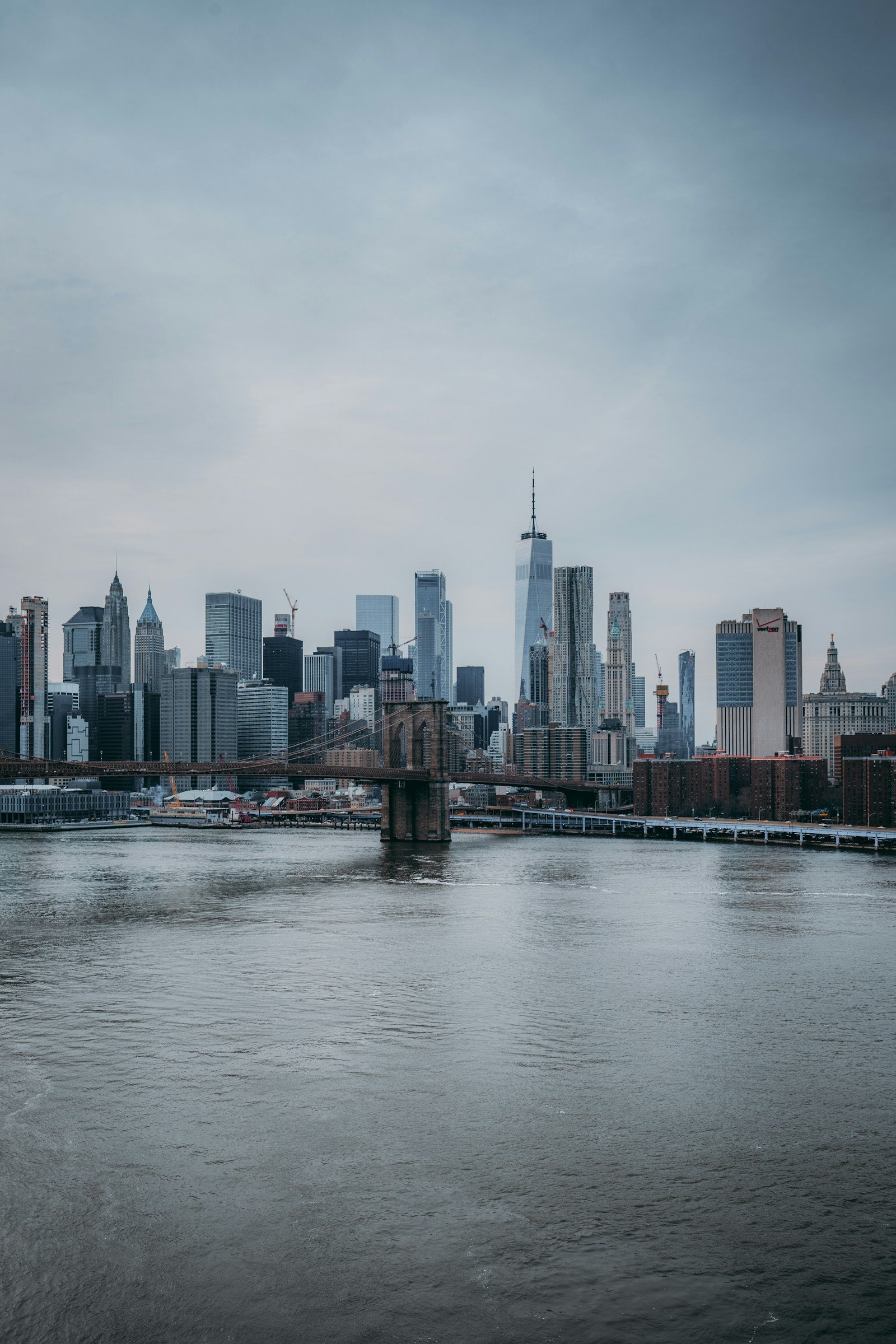 New York City skyline and Brooklyn Bridge